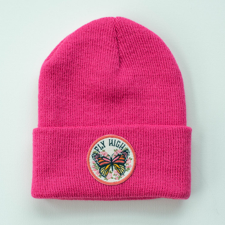 FLY HIGH BUTTERFLY FUCHSIA INFANT/TODDLER BEANIE